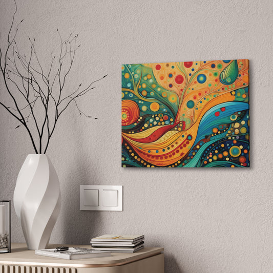Polka dot harmony wall art design colorful decoration living room bedroom foyer perfect gift ideas friends and family Canvas Stretched, 0.75"