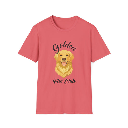 Golden Fan Club T-Shirt Best Dog Lover Gift Custom Pet Shirt Animal Apparel, Perfect for Dog Owners Birthday Holiday Gift Ideas Golden Retriever Fans