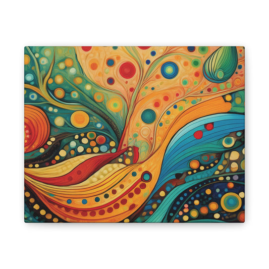 Polka dot harmony wall art design colorful decoration living room bedroom foyer perfect gift ideas friends and family Canvas Stretched, 0.75"
